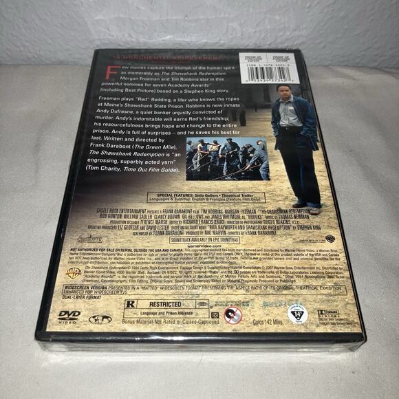 Dvd Sealed New The Shawshank Redemption Warner Bros. Tim Robbins Morgan Freeman - Picture 2 of 3